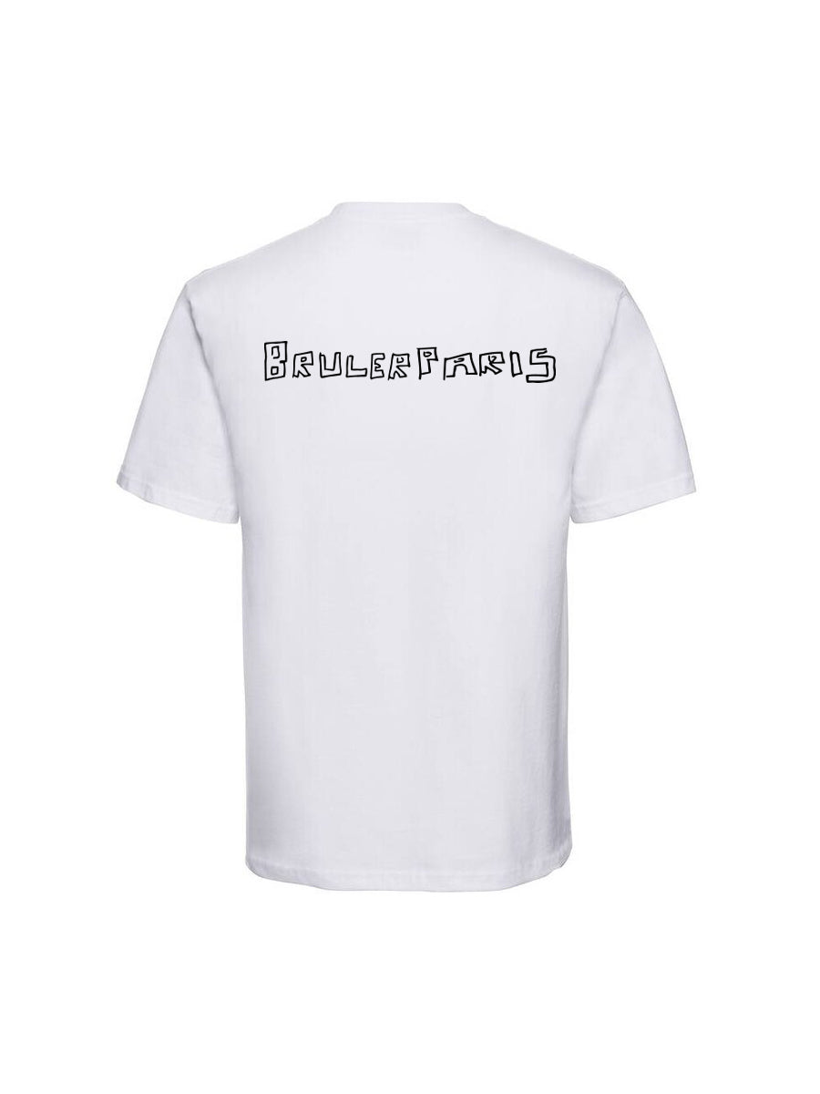 TSHIRT ARTWORK BRULER PARIS BLANC